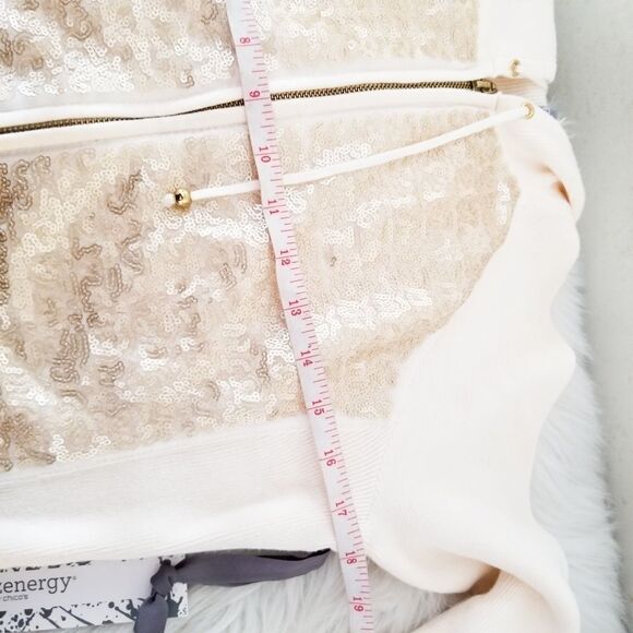 Chico's hooded full zip sweatshirt sequence - Picture 3 of 9